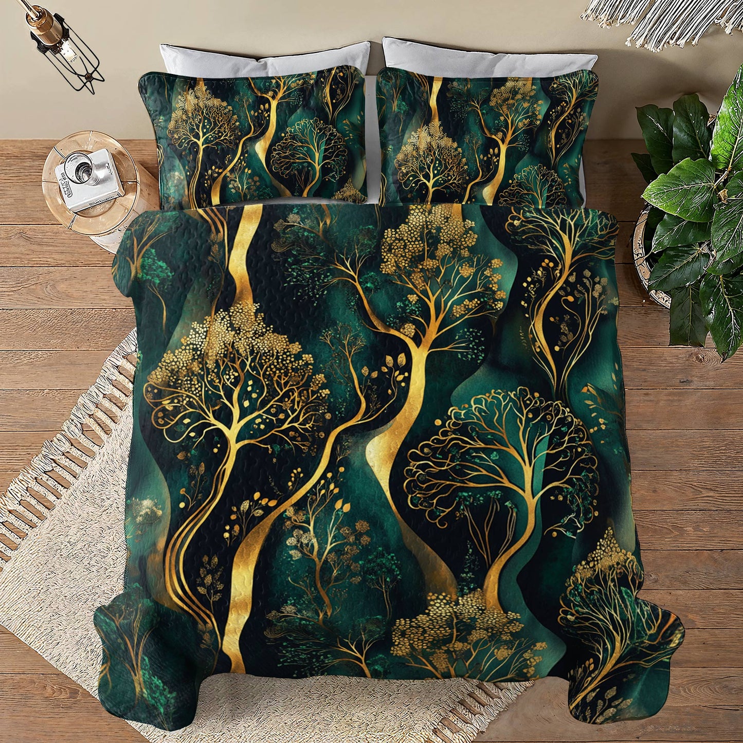 Shineful All Season Quilt 3-Piece Set Emerald Dreams