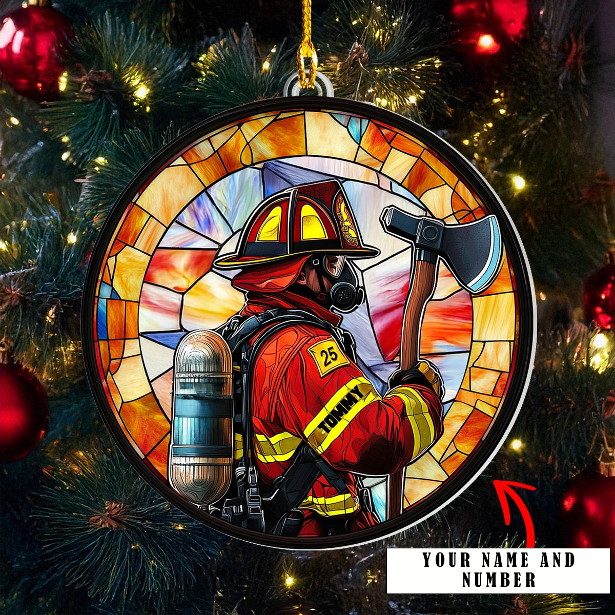 Shineful Acrylic Ornament Personalized Firefighter Tribute