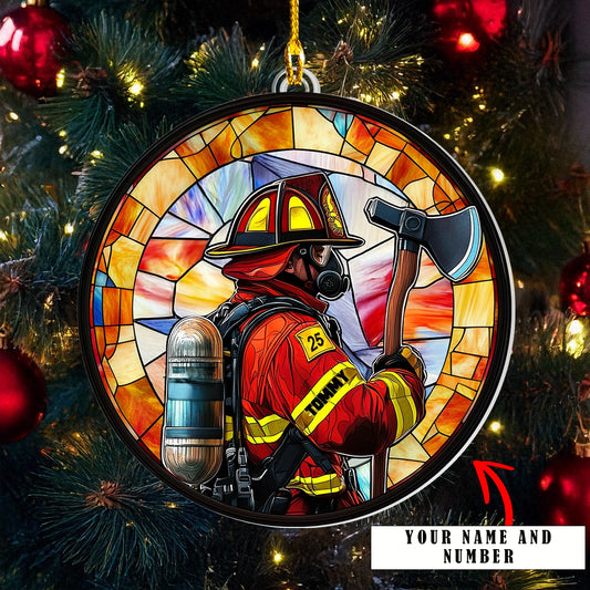 Shineful Acrylic Ornament Personalized Firefighter Tribute