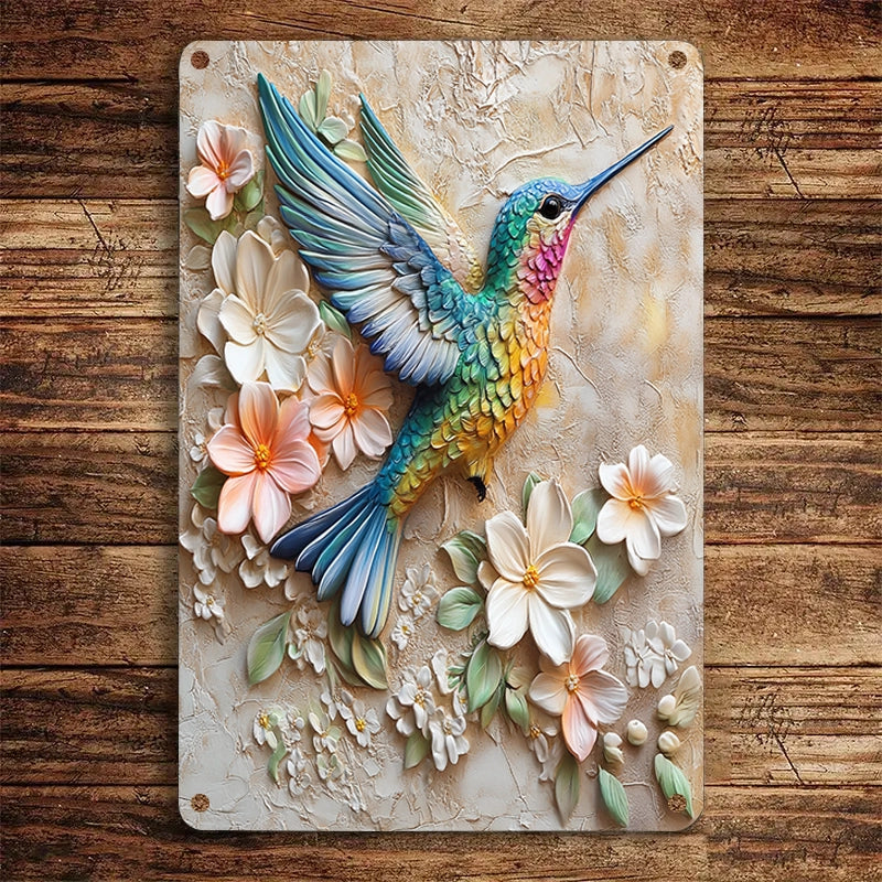 Shineful 2D Metal Sign Wings of Joy Hummingbird