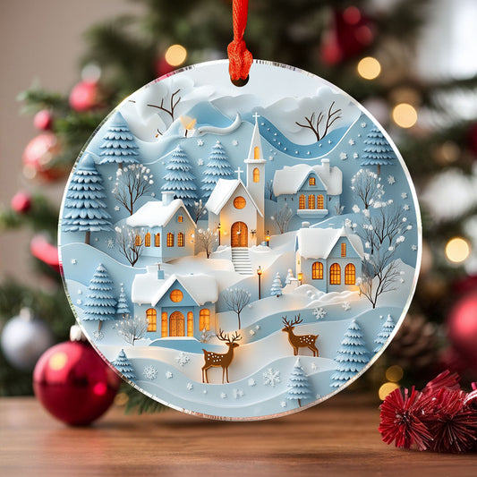 Shineful 2D Acrylic Ornament Serene Snowy