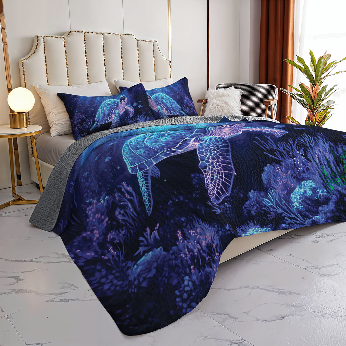 Shineful All Season Quilt 3-Piece Set Deep Sea Serenade