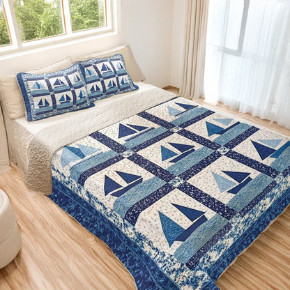 Shineful All Season Quilt 3-Piece Set - Sail Away