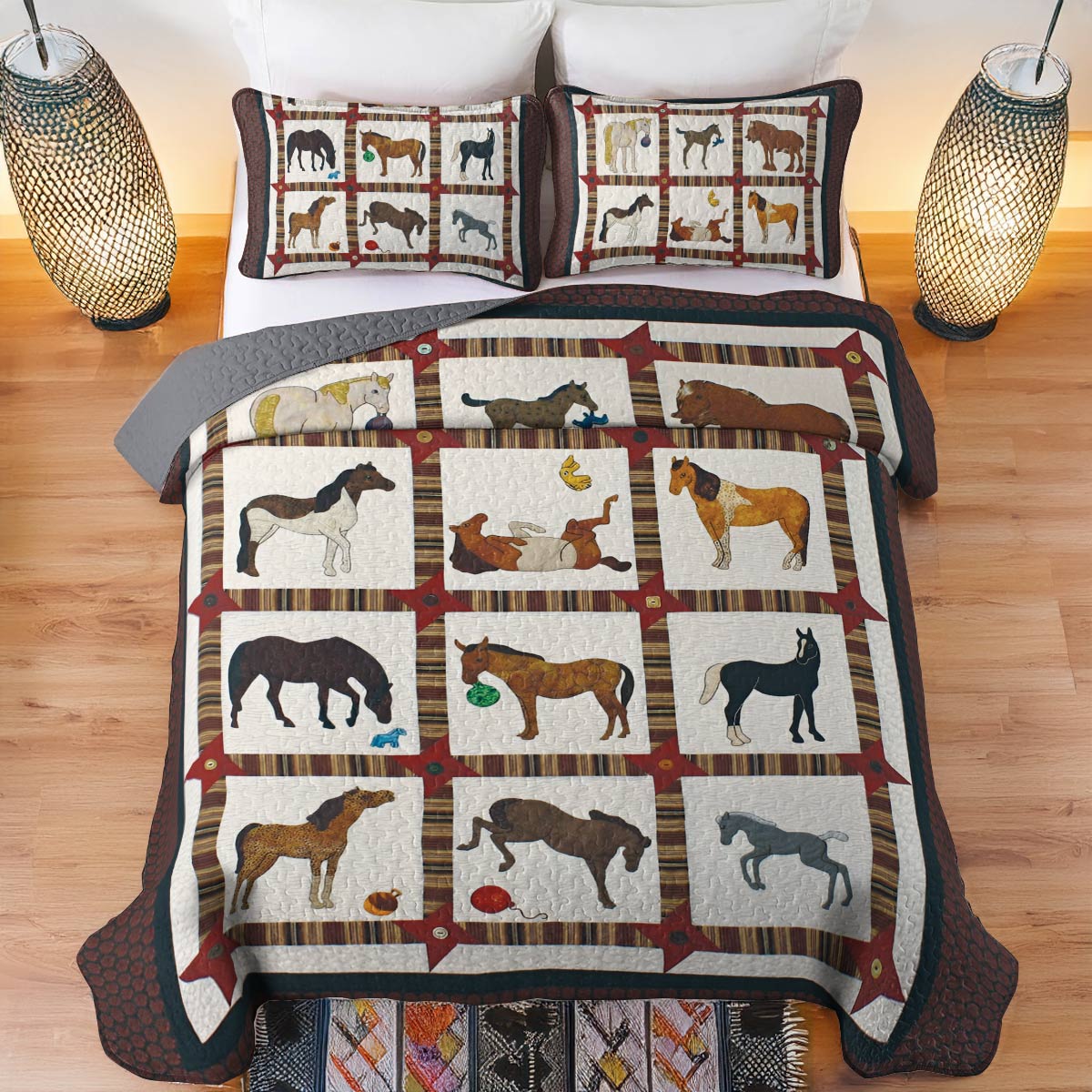 Shineful All Season Quilt 3-Piece Set Equine Classics