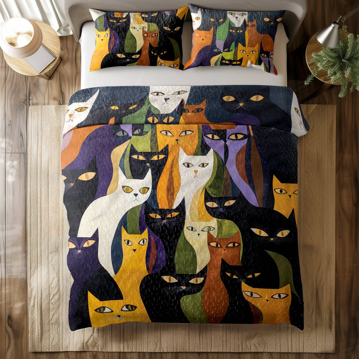 Shineful All Season Quilt 3-Piece Set Cattitude