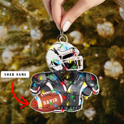 Shineful  Personalized 2D Acrylic Ornament - Football Player Christmas