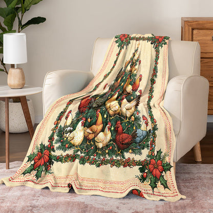 Shineful Fleece Blanket Chicken Christmas Tree