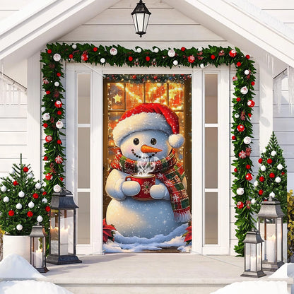 Shineful Door Cover - Warm Welcome Christmas Snowman