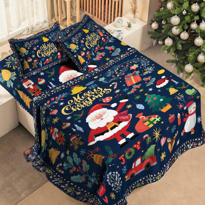 Shineful 4-Piece Bed Sheet Set Christmas Festive Cheer