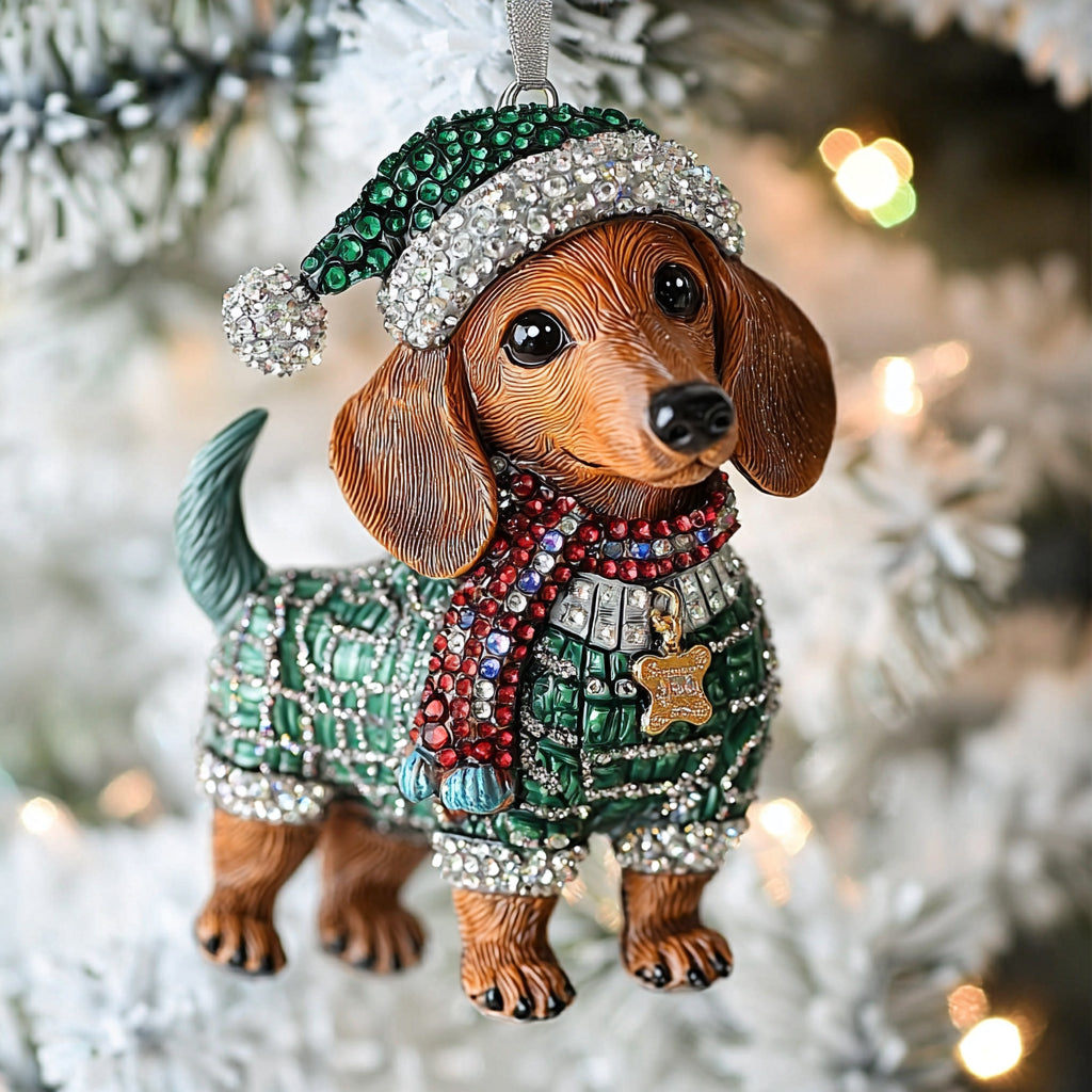 Shineful 2D Acrylic Ornament Sweater Dachshund