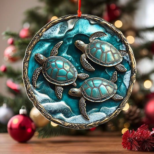 Shineful 2D Acrylic Ornament Tranquil Tides Sea Turtle Trio