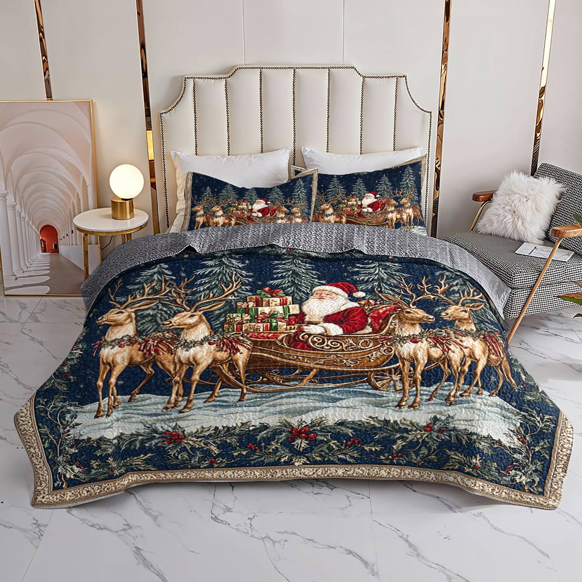 Shineful All Season Quilt 3-Piece Set Classical Christmas