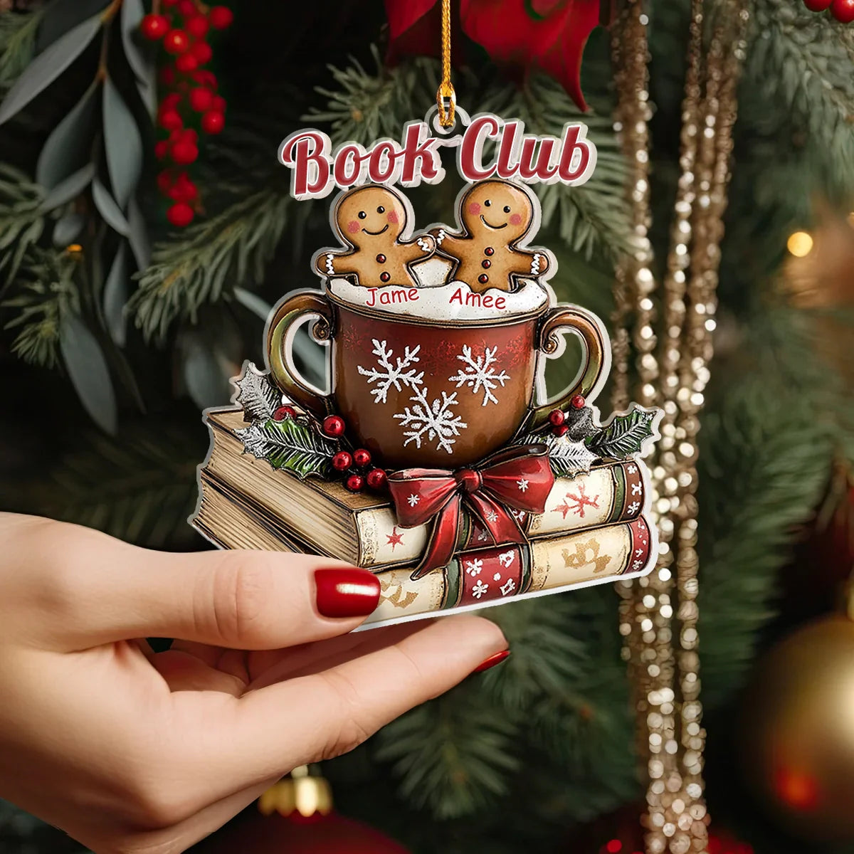 Shineful 2D Acrylic Ornament Personalized  Holiday Reads & Treats