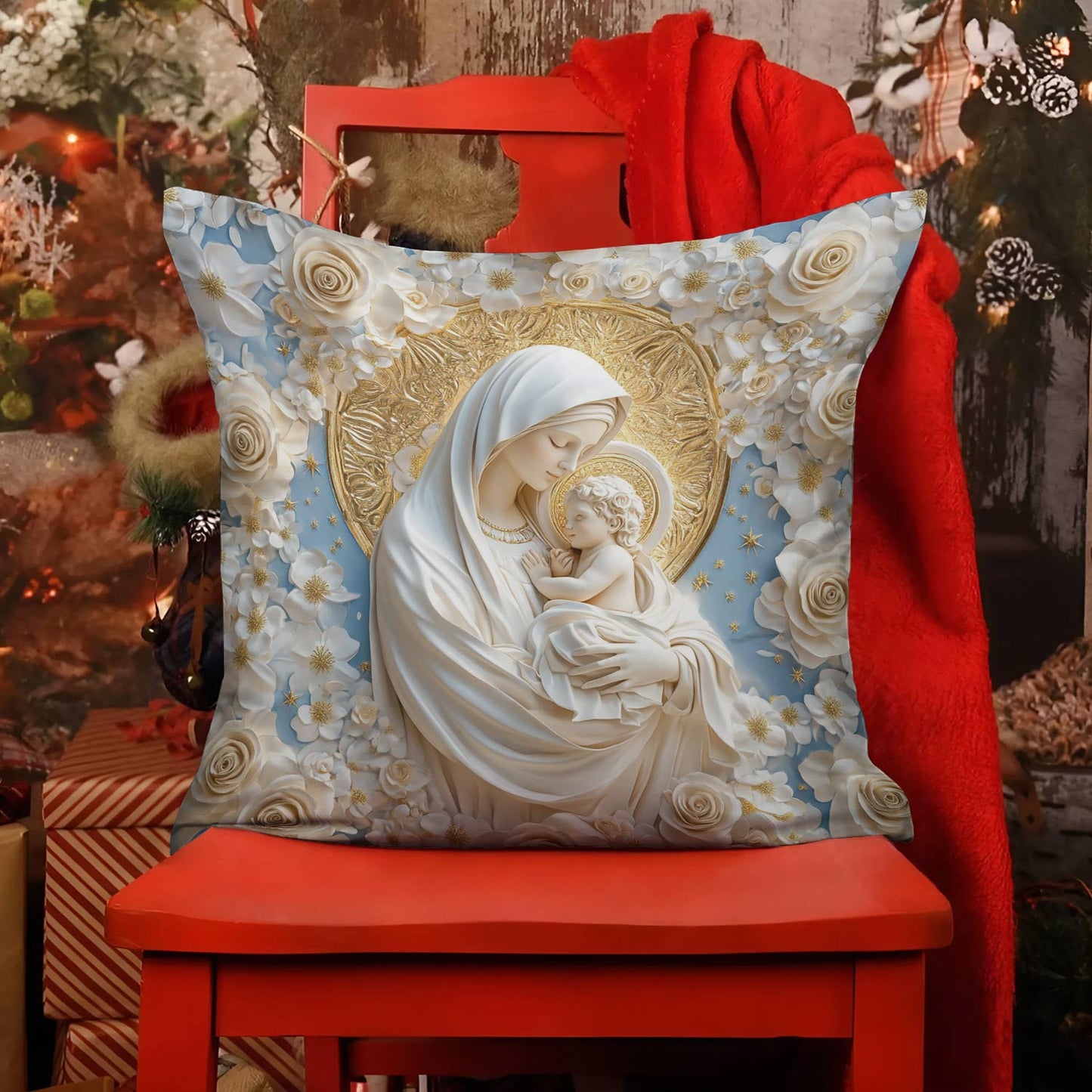 Shineful 2D Print Cushion Cover, Pillowcase, Pillows Covers Sacred Comfort Mother and Child