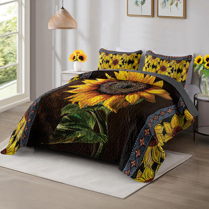 Shineful All Season Quilt 3-Piece Set - Sunflower Faith Hope