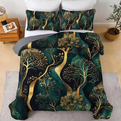 Shineful All Season Quilt 3-Piece Set Emerald Dreams