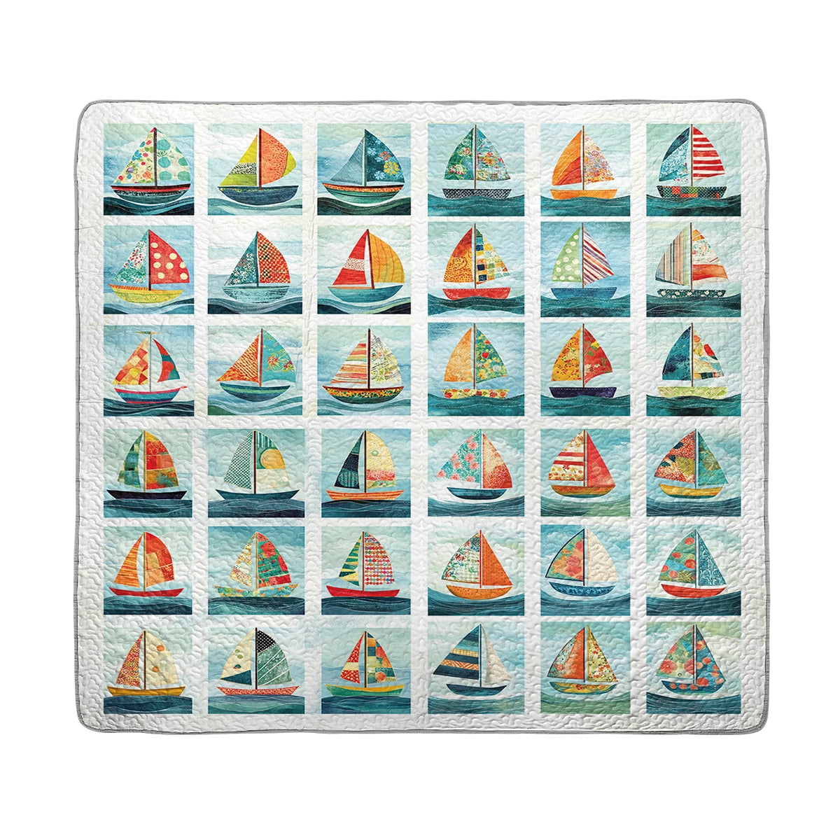 Shineful All Season Quilt 3-Piece Set - Sailing Sailboat Dreams