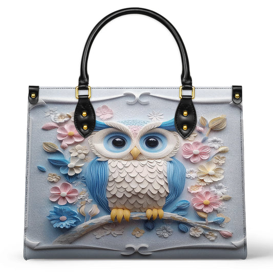 Glänzende Ledertasche Ethereal Owl Haven