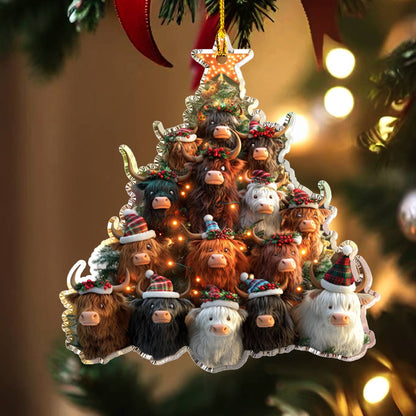 Shineful 2D Acrylic Ornament Cute Highland Cows