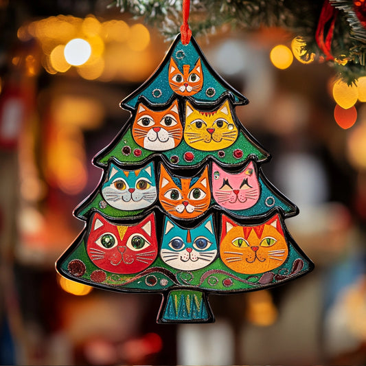 Shineful 2D Acrylic Ornament Purrfectly Festive Cat Tree