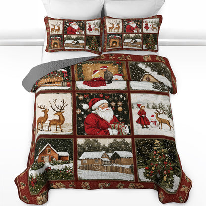 Shineful All Season Quilt 3-Piece Set - Happy Christmas Holiday