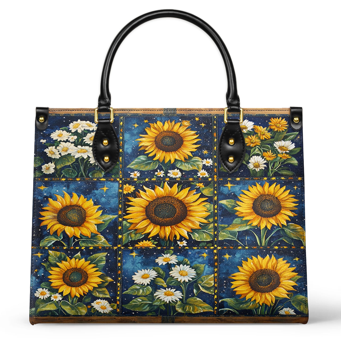 Shineful Leather Bag Galaxy Sunflower Blocks