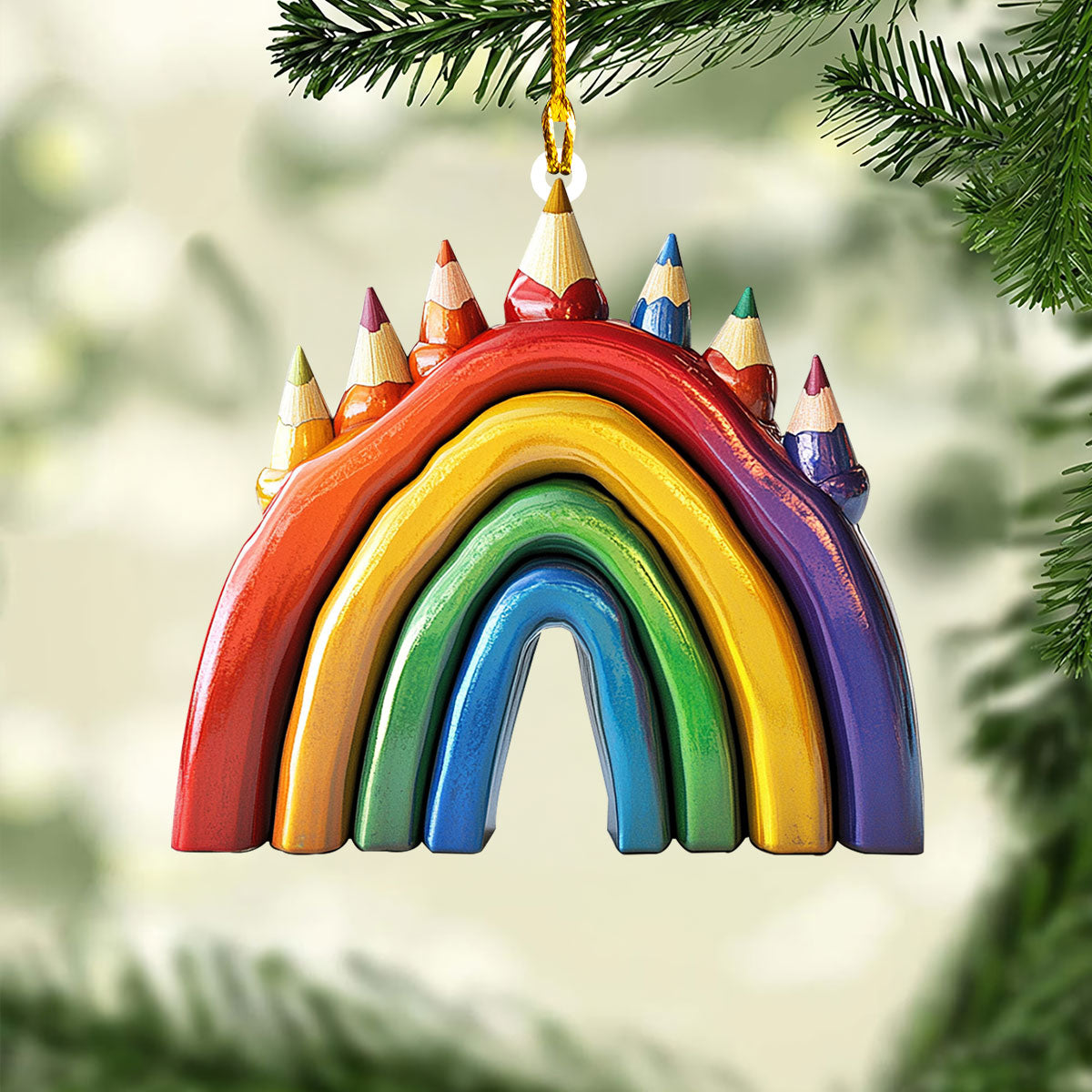 Shineful 2D Acrylic Ornament - Colorful Classroom Arch