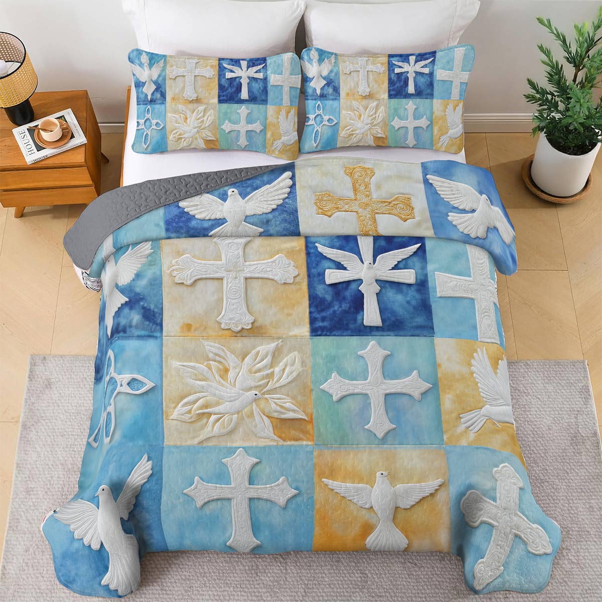 Shineful All Season Quilt 3-Piece Set - Heavenly Peace