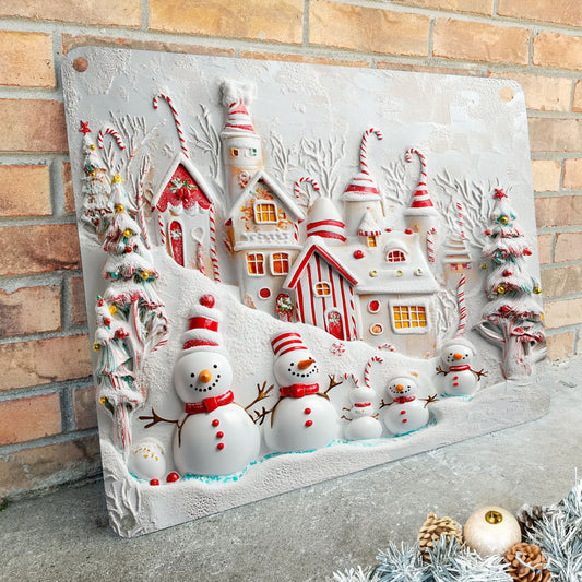 Shineful 2D Flat Print Metal Sign Snowmen Welcome Darling