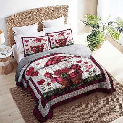 Shineful All Season Quilt 3-teiliges Set Valentinstag Kuschelherz Gnom