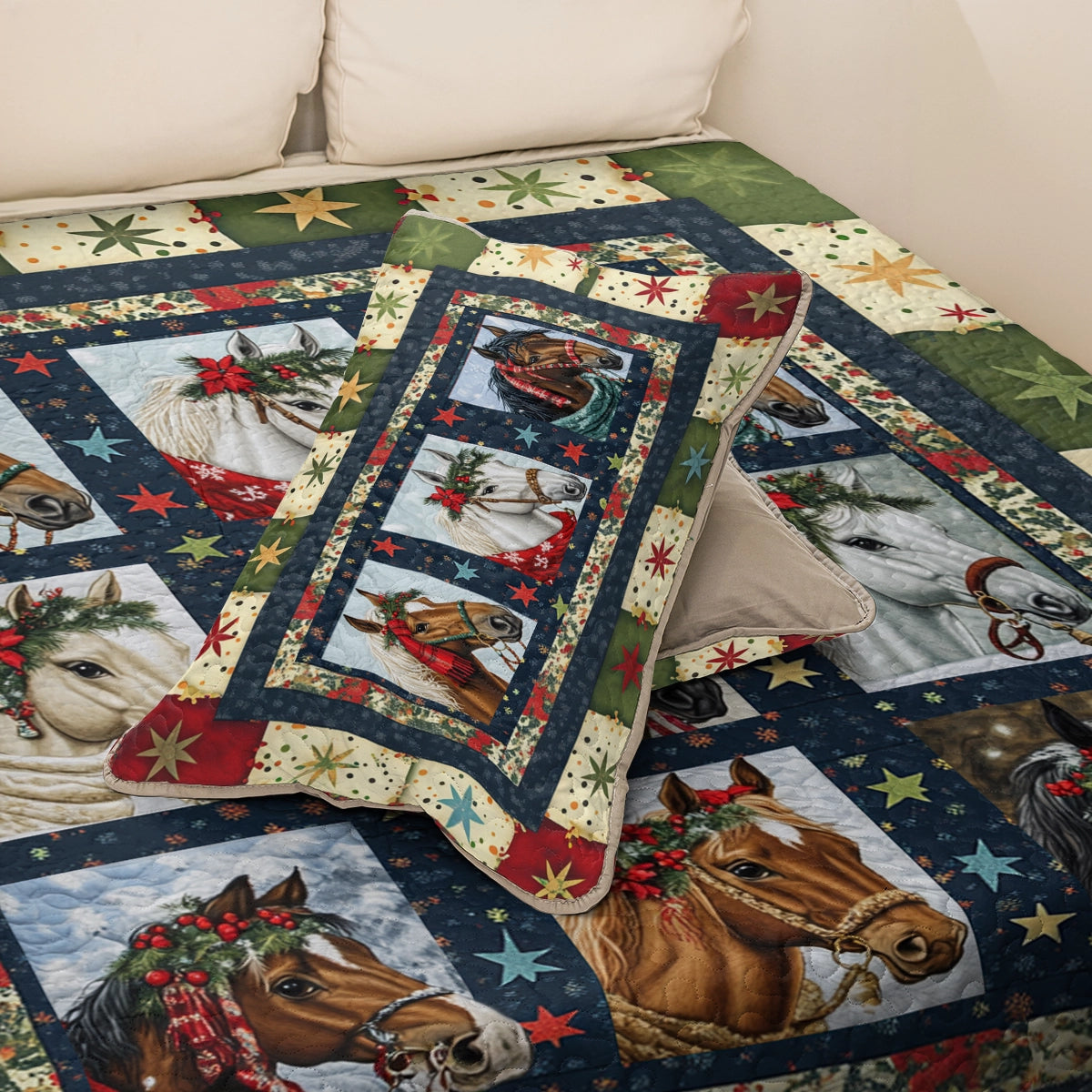 Shineful All Season Quilt 3-Piece Set Starlit Horse Holiday