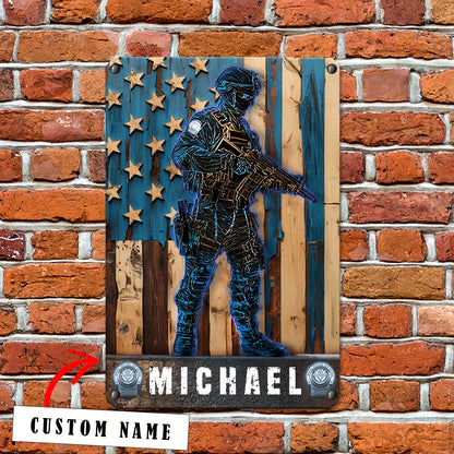 Shineful 2D Metal Sign Personalized Police Tactical Honor