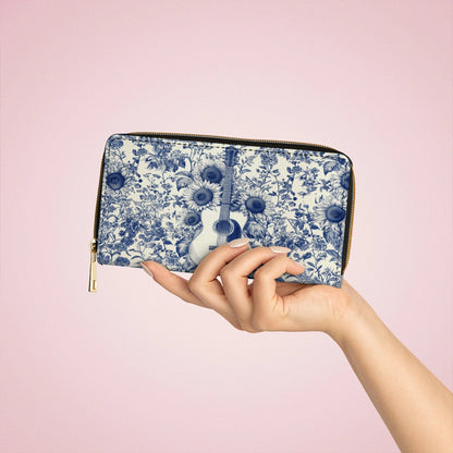 Shineful Leather Clutch Purse With Wristlet Strap Handle Sunflower Serenade