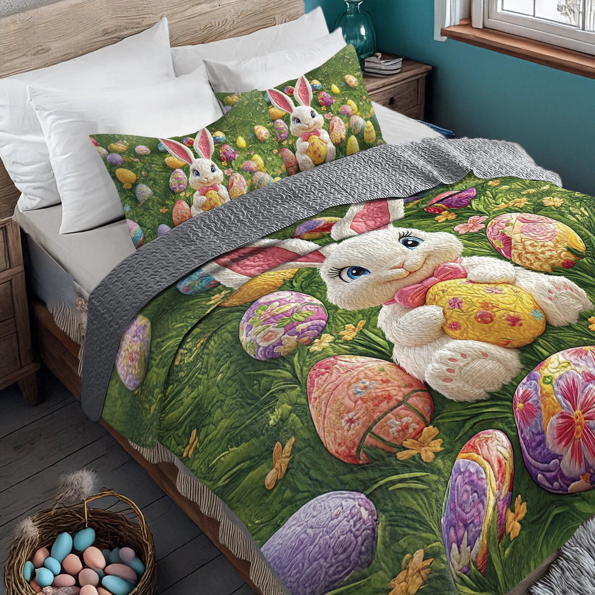 Shineful All Season Quilt 3-Piece Set - Easter Bunny