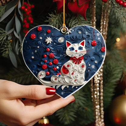 Shineful Acrylic Ornament Purr-fect Christmas Heart