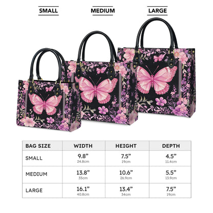 Sac en cuir brillant Charmant papillon Bloom