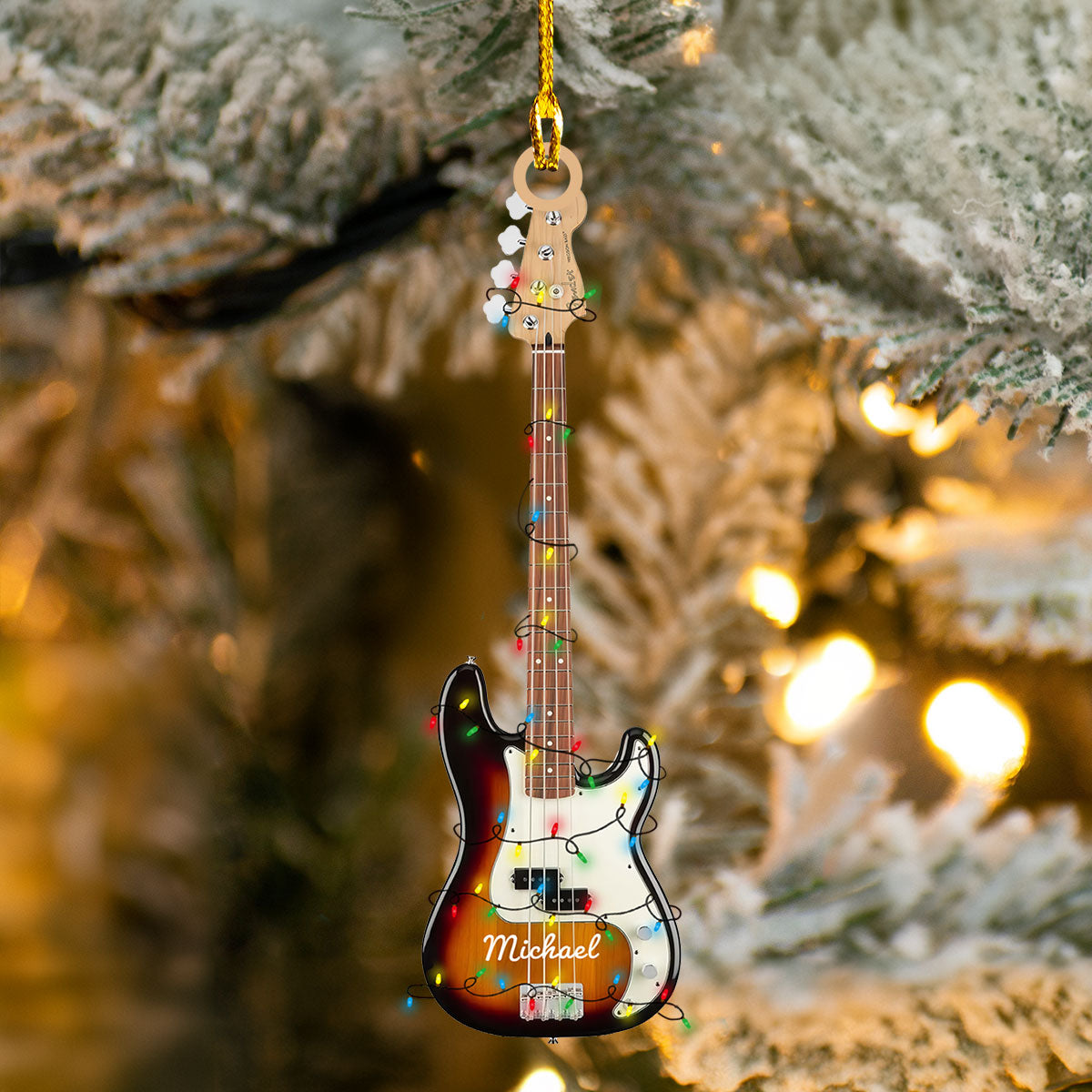 Shineful 2D Acrylic Ornament - Personalized Bass Guitar Collection Ornament