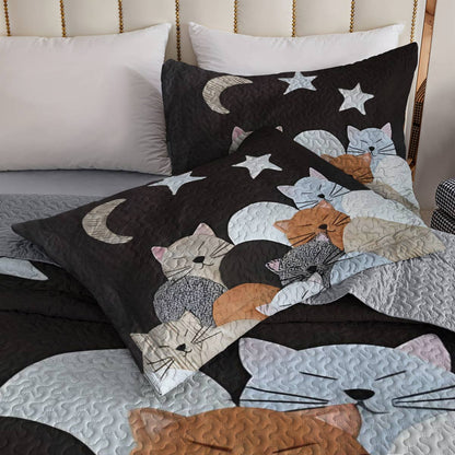 Shineful All Season Quilt 3-Piece Set Feline Dreams