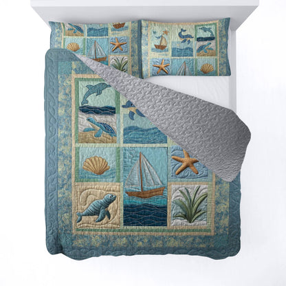 Shineful All Season Quilt 3-Piece Set Ocean Dreams