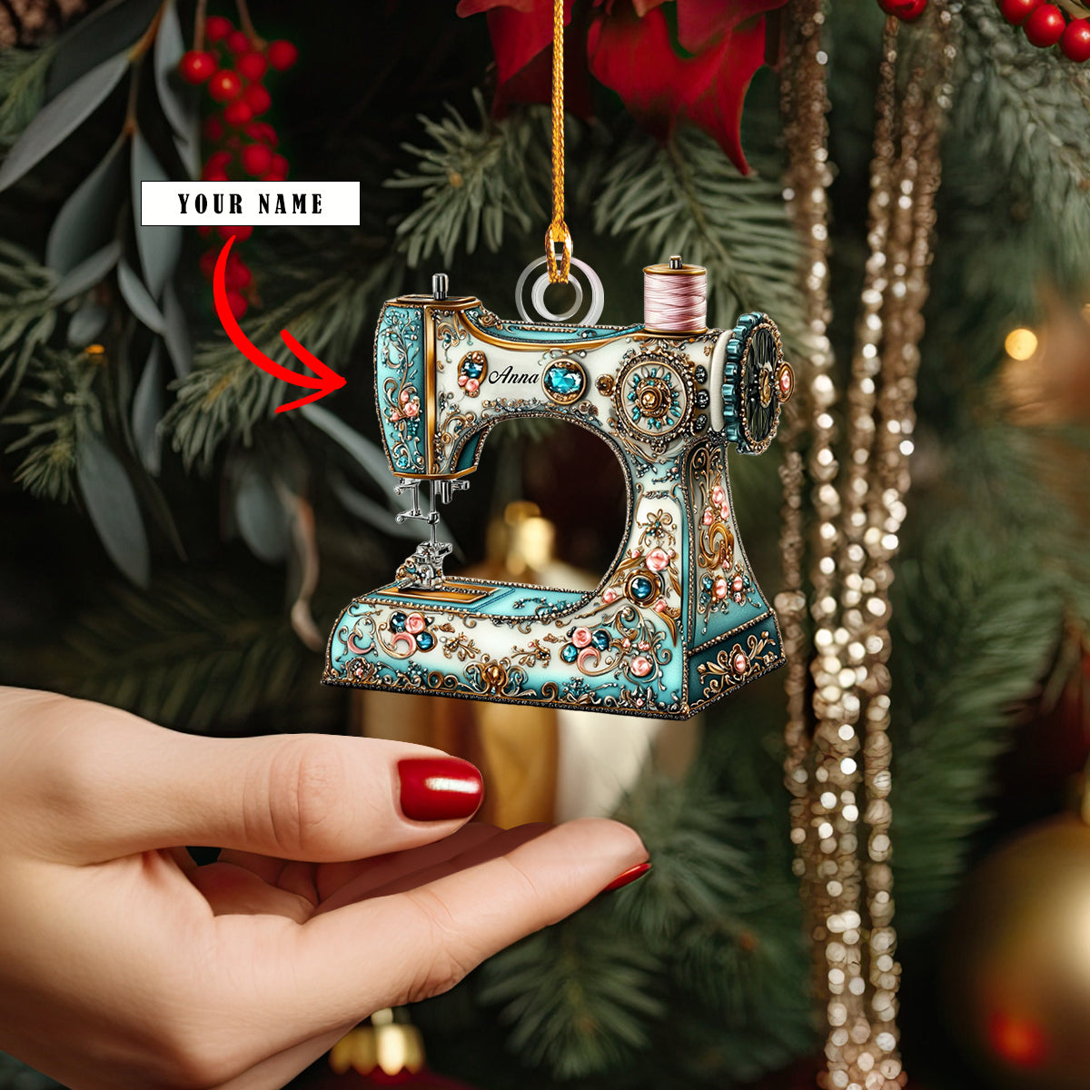 Shineful 2D Acrylic Ornament Personalized Sewing Machine