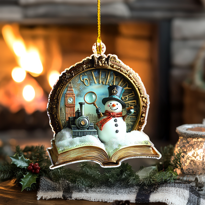 Shineful 2D Acrylic Ornament Detective Snowman Holiday Mystery