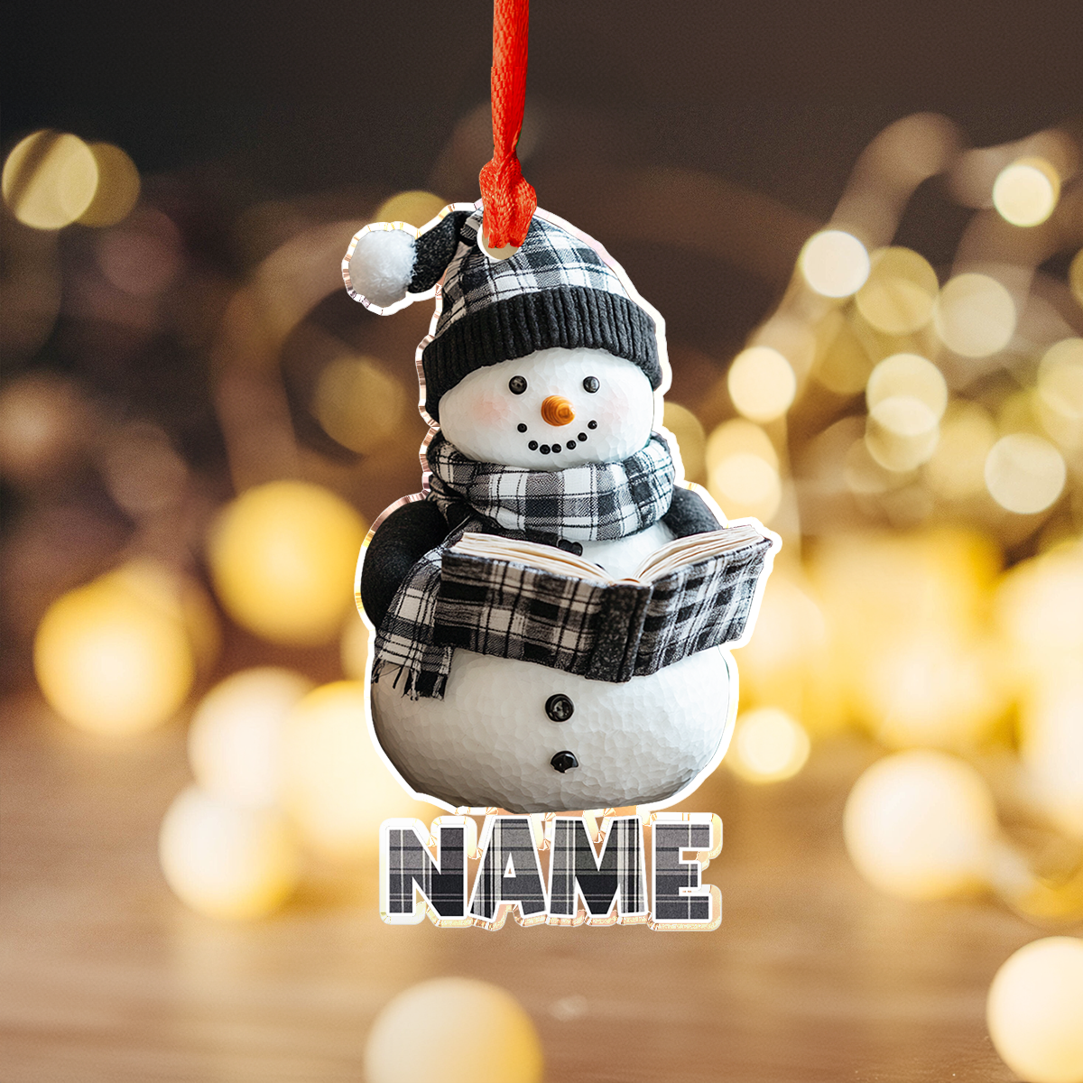 Shineful 2D Acrylic Ornament Bookish Snowman Charm