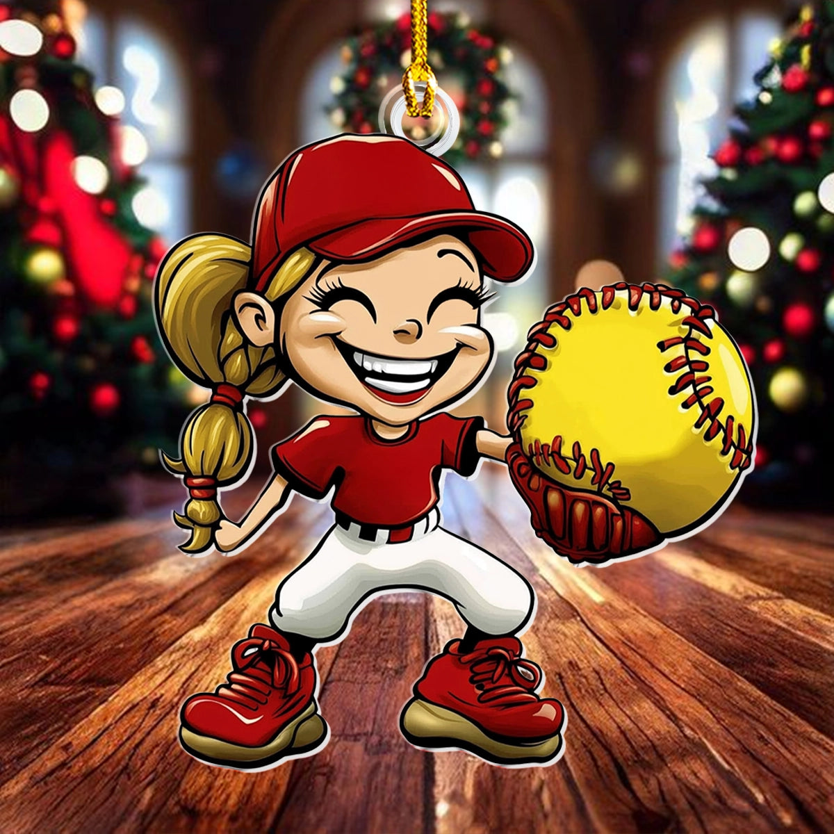 Shineful 2D Acrylic Ornament - Softball Superstar Spark