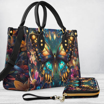 Shineful Leather Bag Butterfly Twilight Glow