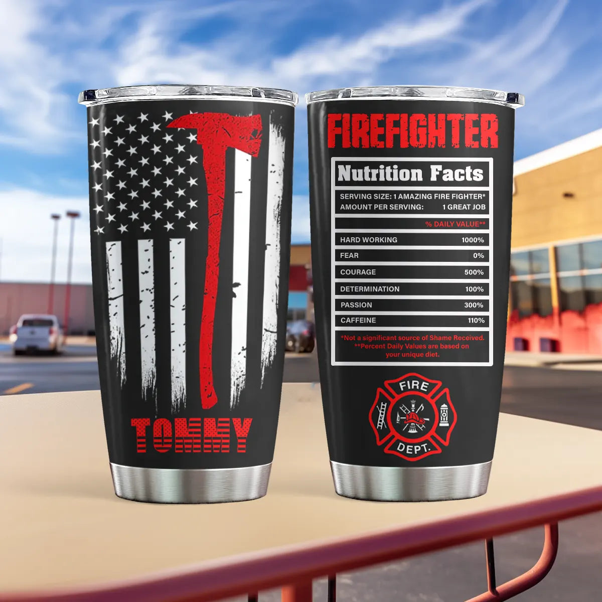 Shineful 20oz Tumbler Personalized Firefighter's Valor