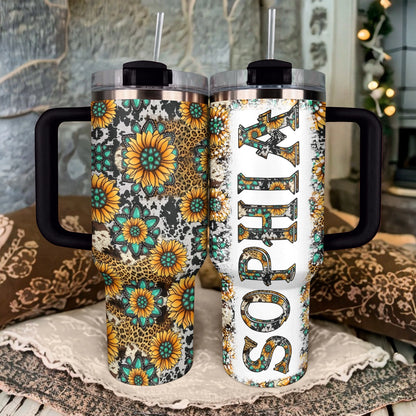 Shineful Tumbler Personalized Sunflower Safari