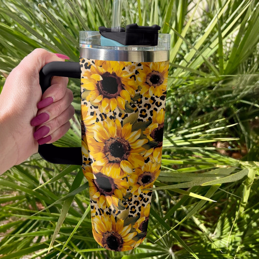 Shineful Tumbler Leopard Sunflower