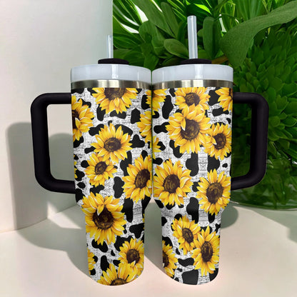 Shineful Tumbler Cowhide Sunflower