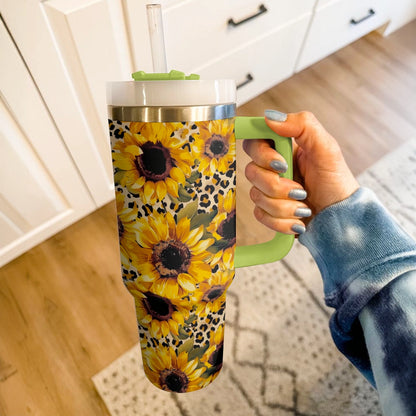 Shineful Tumbler Leopard Sunflower