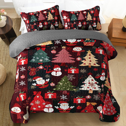 Shineful All Season Quilt 3-Piece Set - Cute Aesthetic Christmas